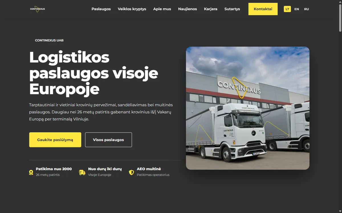CONTINEXUS — svetainės perkūrimas